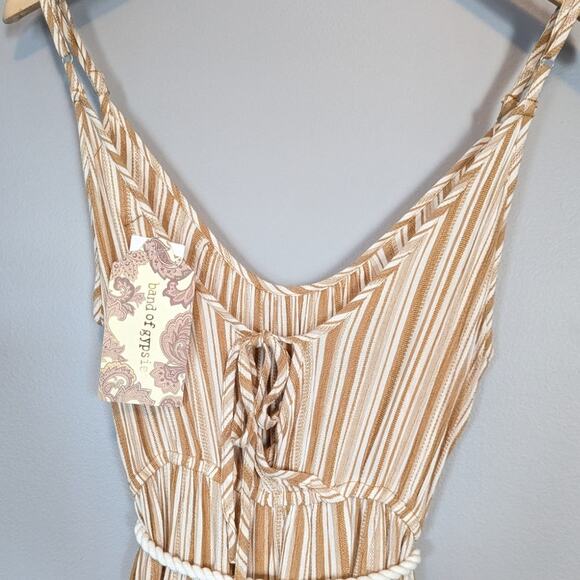 NWT Band of Gypsies Pant Jumpsuit Mustard Yellow Stripe size Small - Picture 6 of 8